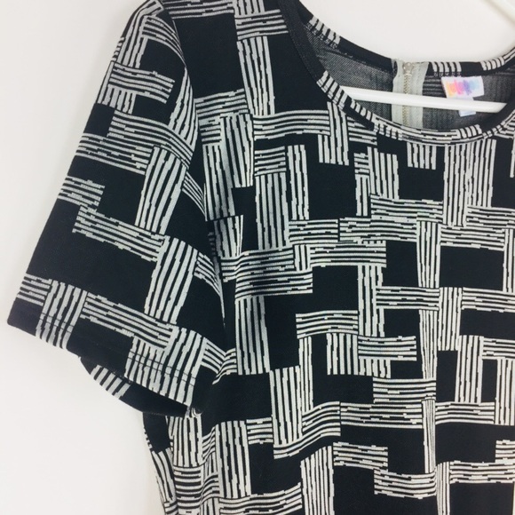 New Lularoe Amelia XL Dress Black White Textured - Picture 2 of 8